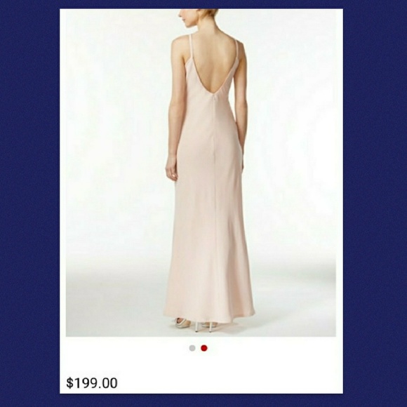 NWT Blue Calvin Klein Open-Back Halter Gown - Picture 4 of 5